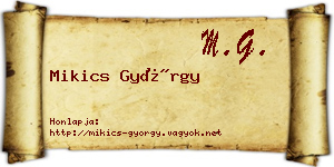 Mikics György névjegykártya