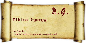 Mikics György névjegykártya