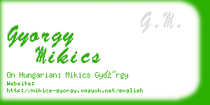 gyorgy mikics business card